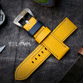 Handcrafted Custom French Calfskin Watch Strap, Color-Blocked & Contrast Design, Sweat-Resistant, Waterproof, Soft Texture with Pin Buckle