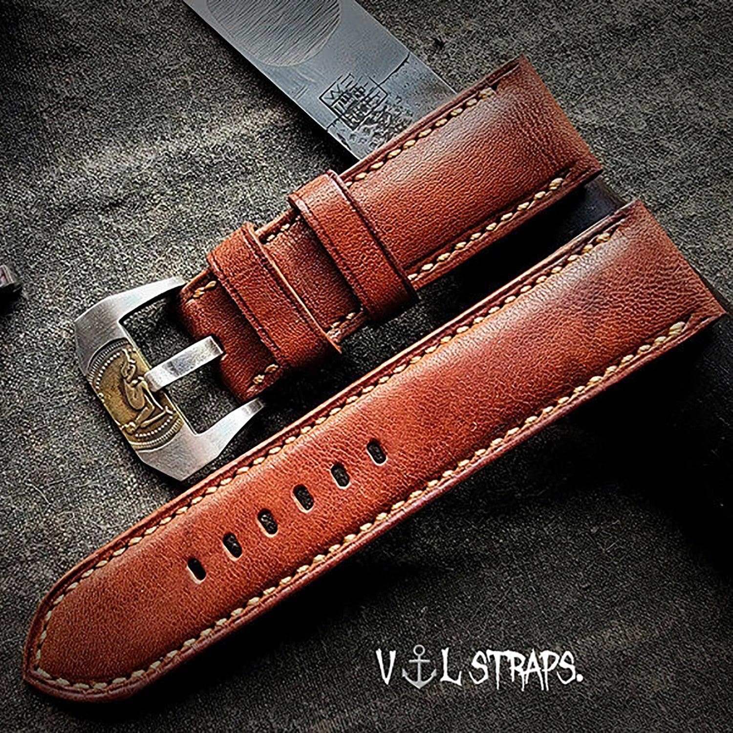 Handmade Custom Italian Vintage Thickened Soft American Original Leather Watch Strap