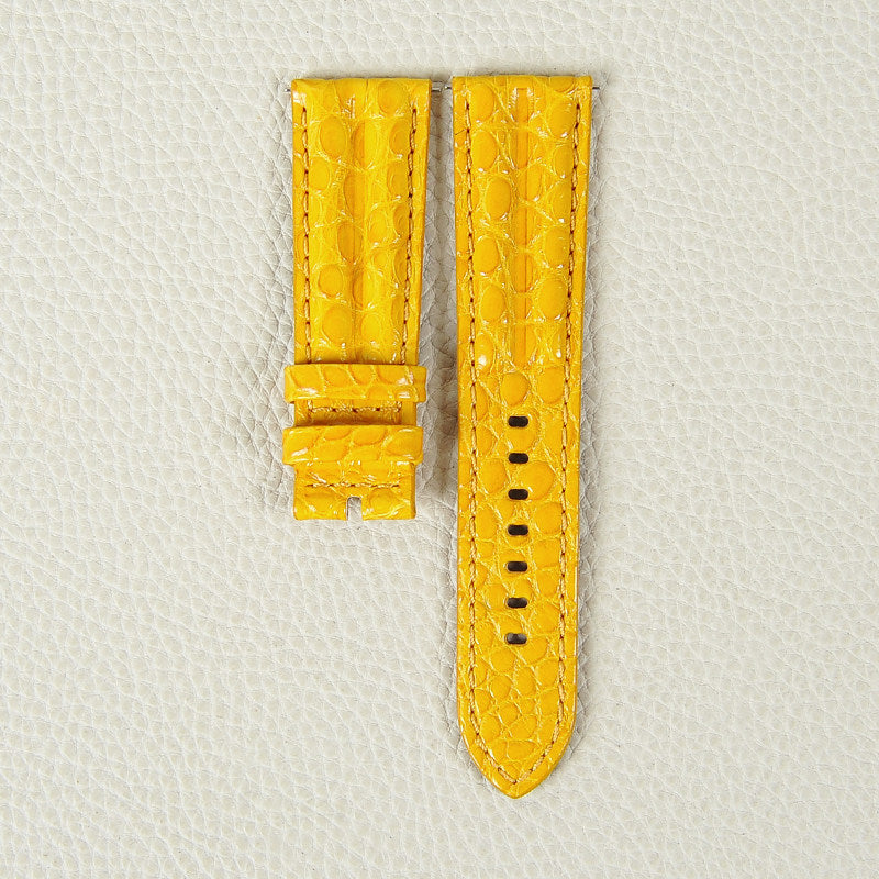 Soft Medium-Gloss American Alligator Leather Watch Strap for Men, Compatible with Blancpain Fifty Fathoms, 23mm