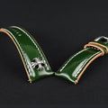 Handmade Custom Green Horsehide Leather Watch Strap with 925 Silver Studs - Vintage & Premium Style for "Green Water Ghost" Watch