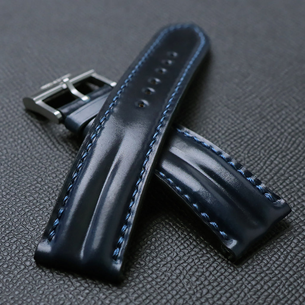 Horween Chromexcel Leather Watch Strap - Compatible with Longines Moonphase, Jaeger-LeCoultre, and Rolex Submariner (Green Dial)