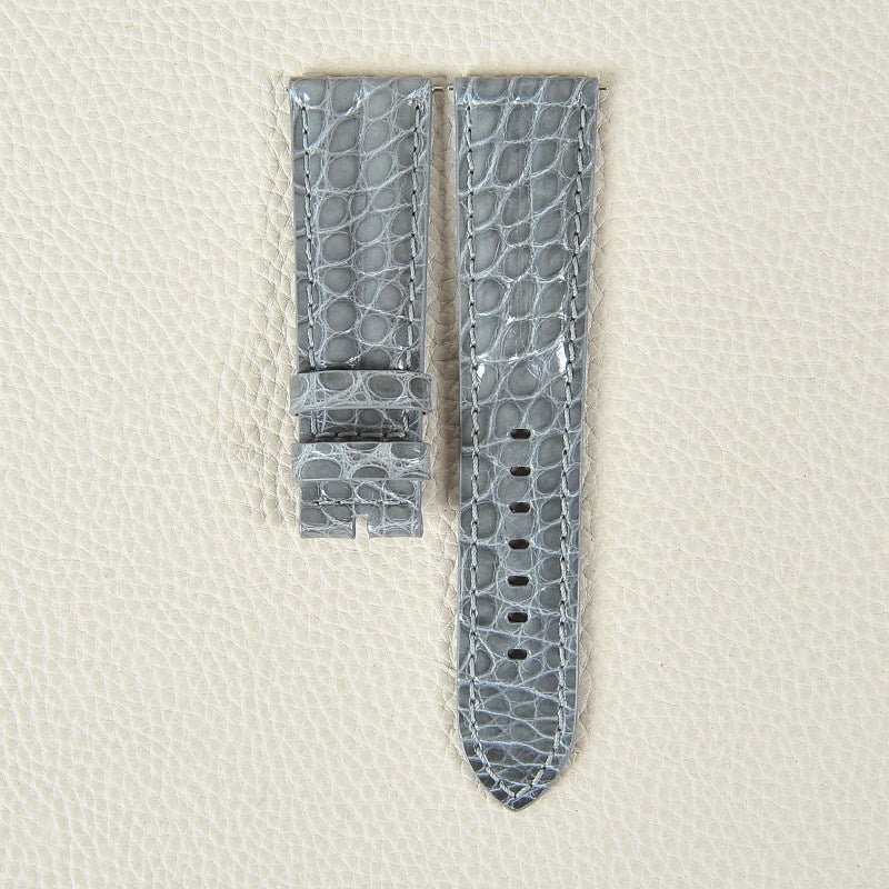 Soft Medium-Gloss American Alligator Leather Watch Strap for Men, Compatible with Blancpain Fifty Fathoms, 23mm