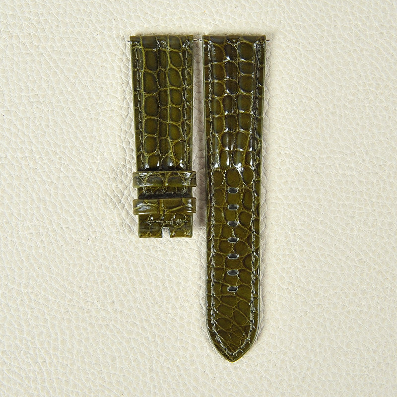 Soft Medium-Gloss American Alligator Leather Watch Strap for Men, Compatible with Blancpain Fifty Fathoms, 23mm