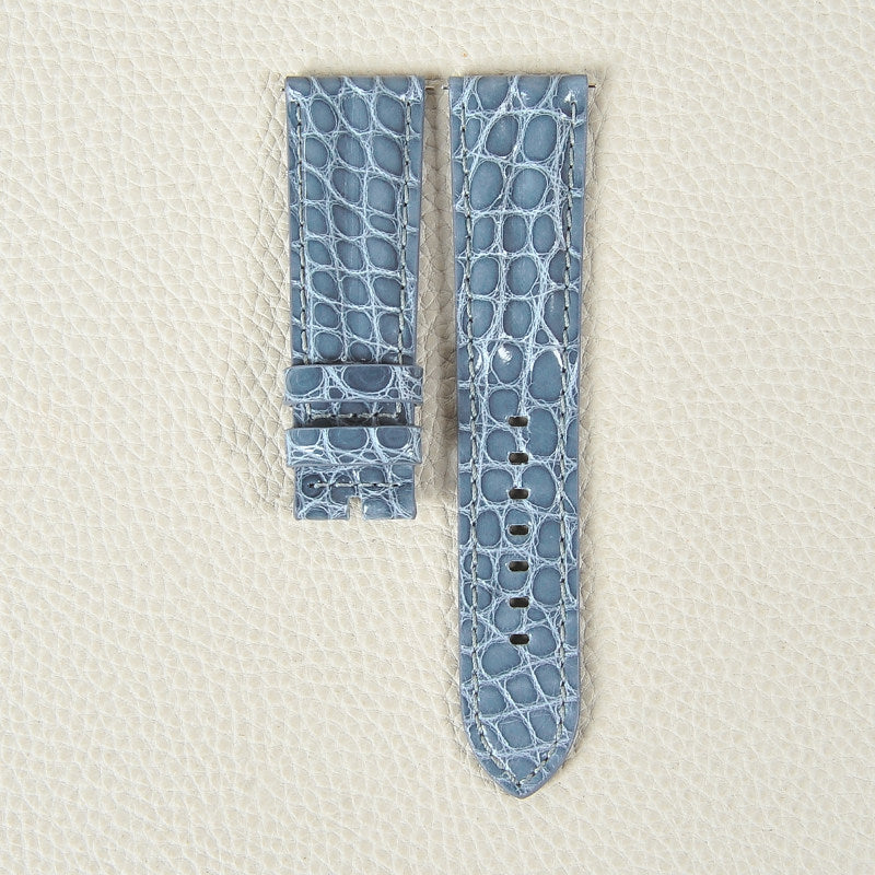 Soft Medium-Gloss American Alligator Leather Watch Strap for Men, Compatible with Blancpain Fifty Fathoms, 23mm
