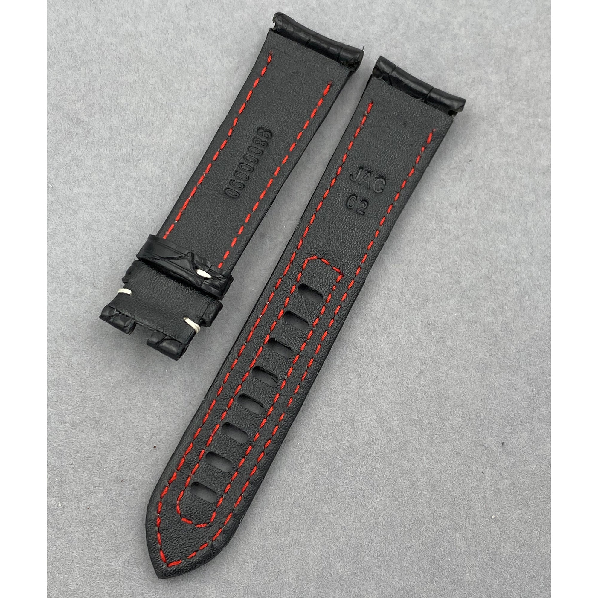 Compatible with Omega Speedmaster Series - Moonphase Dark Side of the Moon Curved Interface Alligator Leather Watch Strap