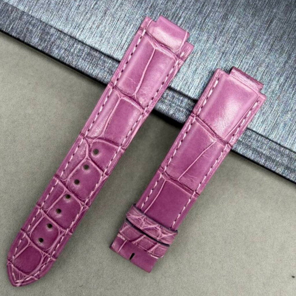 Compatible with Cartier Ballon Bleu Purple Pin Buckle Crocodile Leather Strap