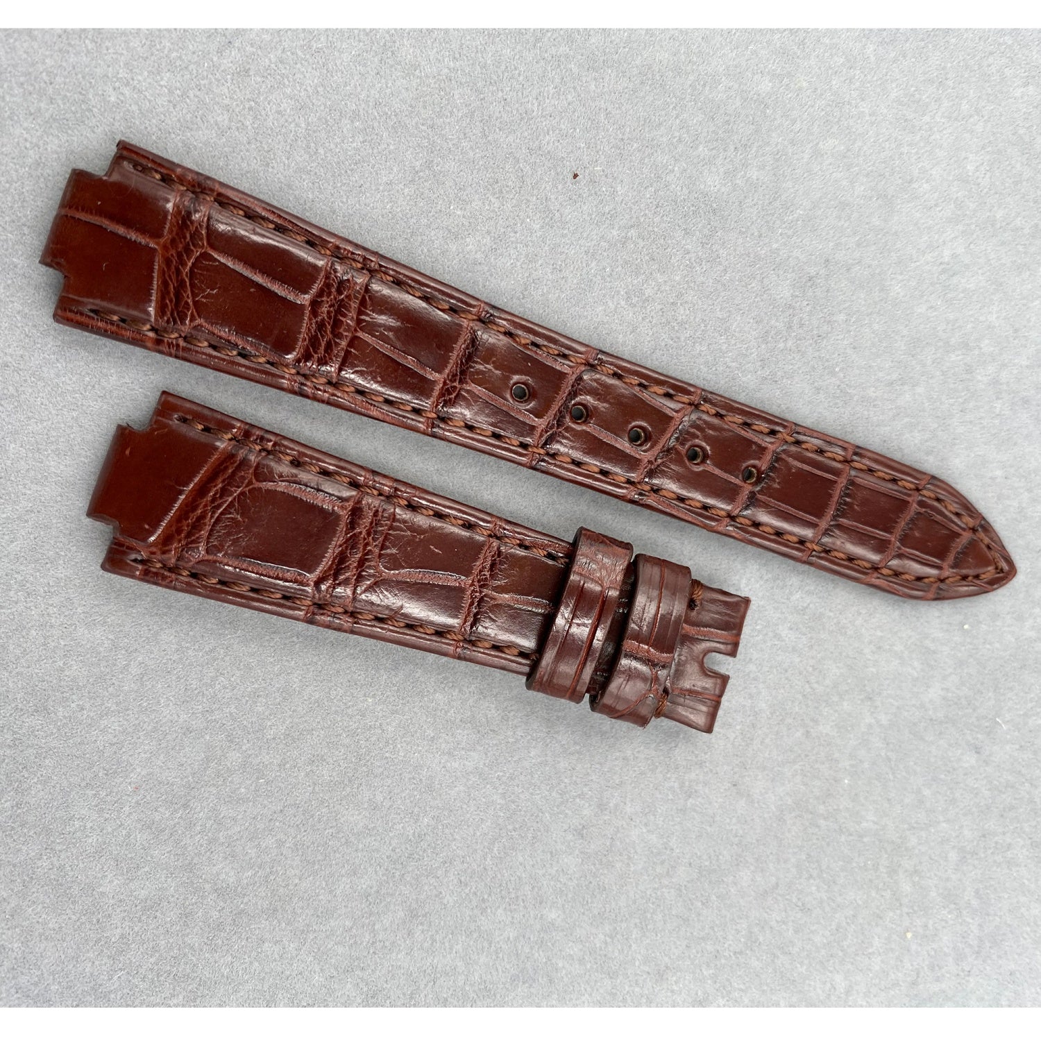 Compatible with Raymond Weil Women's Notched End Watch Strap for Model 2935-PCS-00659 | Crocodile Leather & Genuine Leather Watch Strap