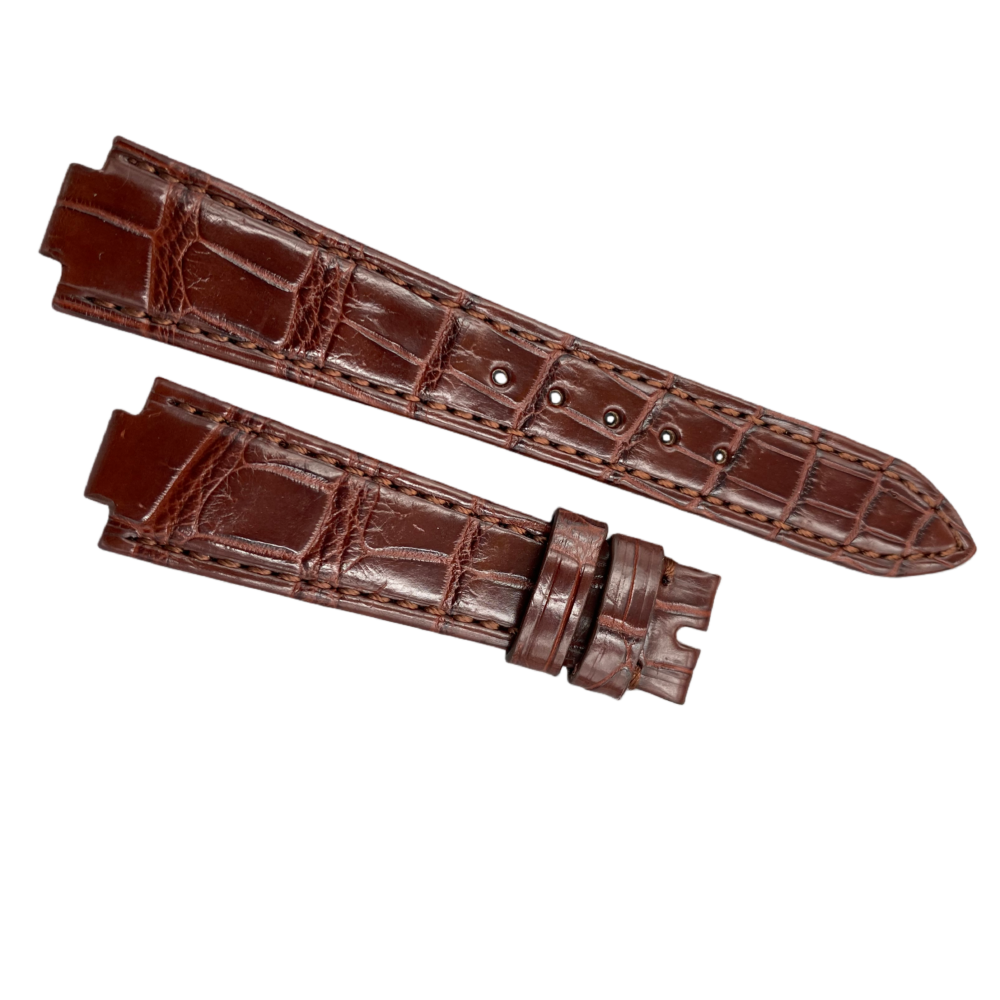 Compatible with Raymond Weil Women's Notched End Watch Strap for Model 2935-PCS-00659 | Crocodile Leather & Genuine Leather Watch Strap