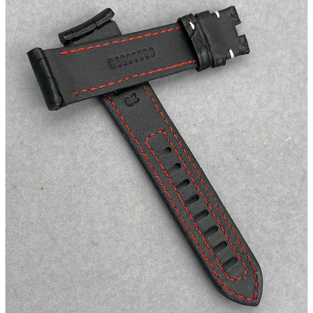 Compatible with Omega Speedmaster Series - Moonphase Dark Side of the Moon Curved Interface Alligator Leather Watch Strap