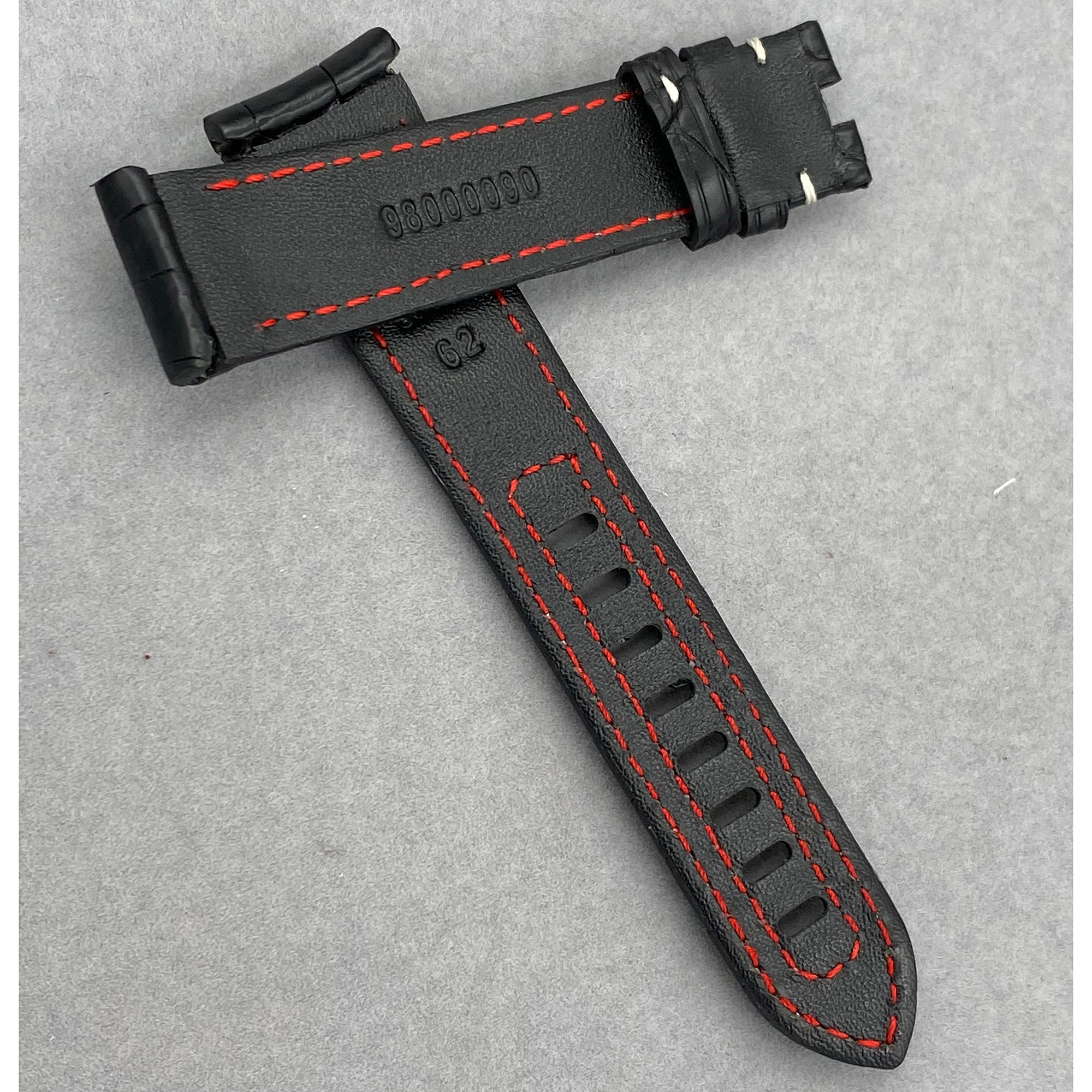 Compatible with Omega Speedmaster Series - Moonphase Dark Side of the Moon Curved Interface Alligator Leather Watch Strap