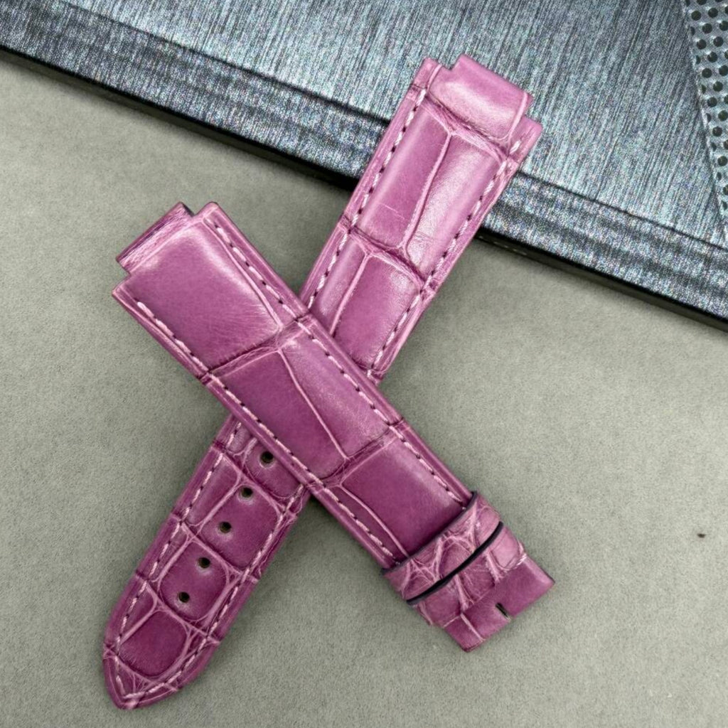 Compatible with Cartier Ballon Bleu Purple Pin Buckle Crocodile Leather Strap