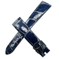 Dark Blue Crocodile Leather Watch Strap Compatible with Bvlgari LVCEA Series