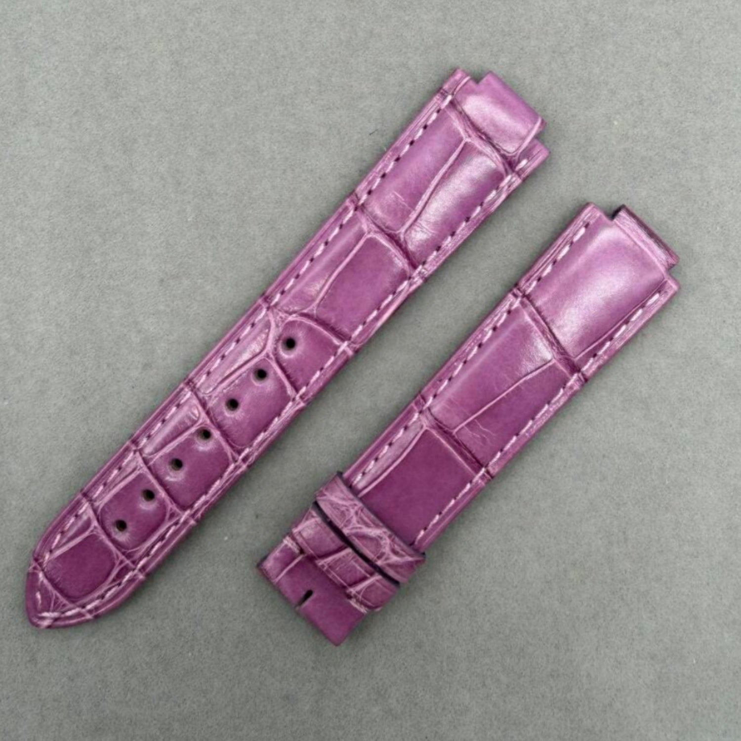 Compatible with Cartier Ballon Bleu Purple Pin Buckle Crocodile Leather Strap