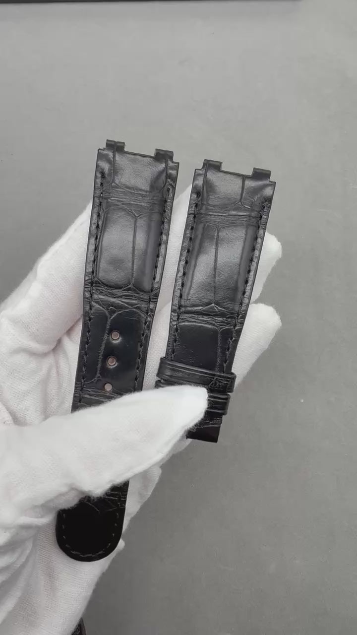 Handcrafted Black Alligator Leather Watch Strap for Breguet Marine Series 5517/5527/5547