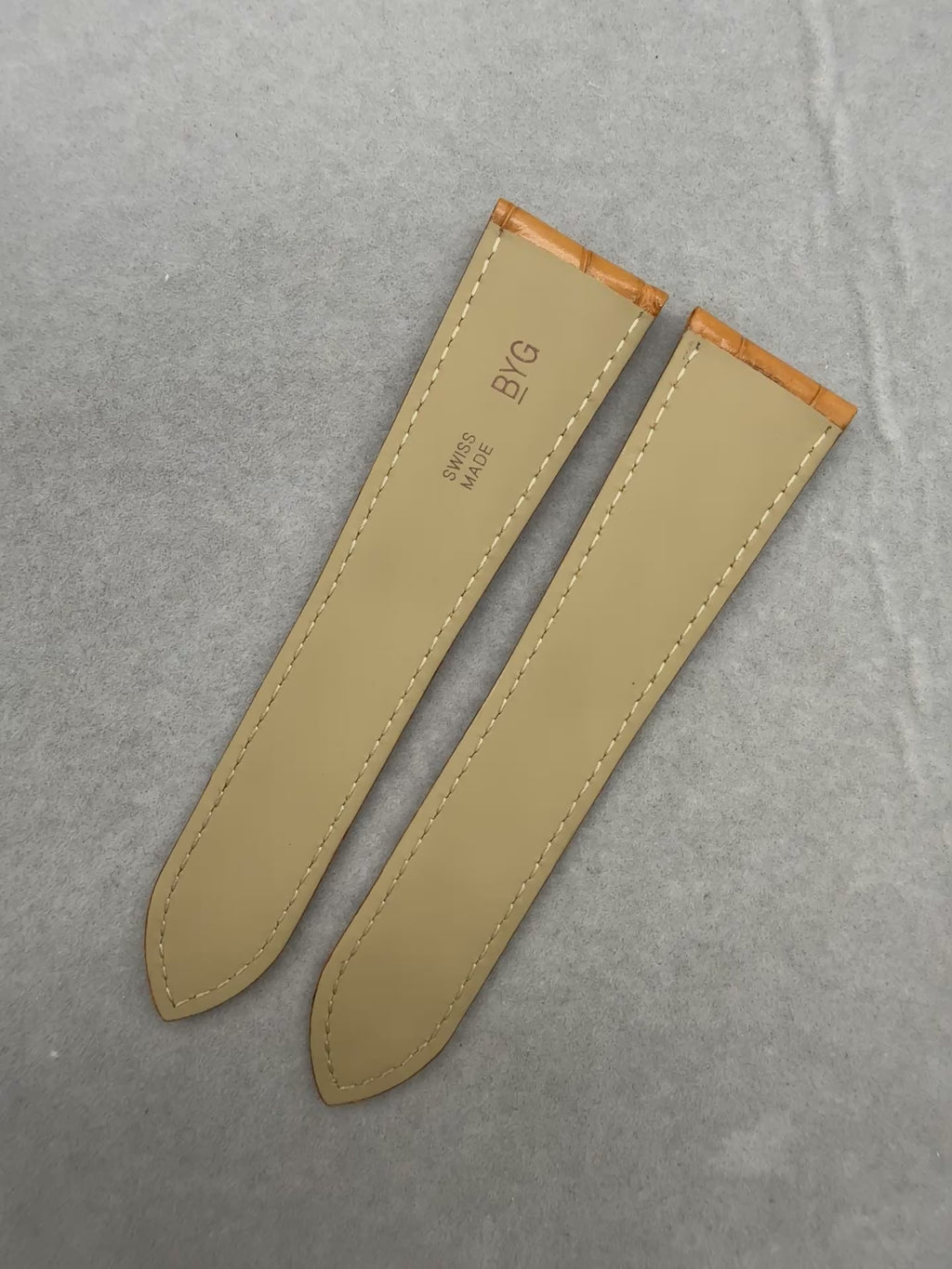 Custom Handmade Gold-Brown Alligator Leather Watch Strap for Cartier Tank London W6900651