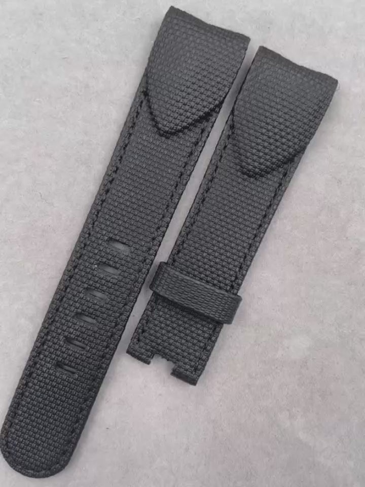 Fits Corum Admiral's Cup Legend 42 Chrono 116.101.36/0F61AN20 black Nylon Fluororubber Handmade Custom Rubber Watch Strap with End Grain