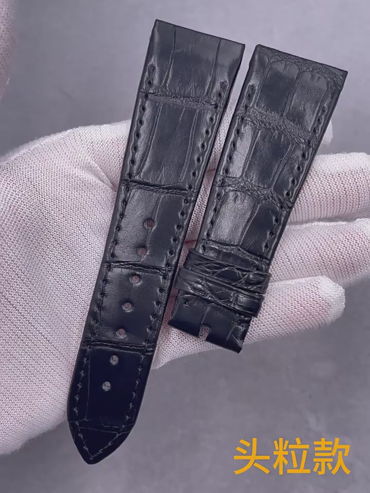 Genuine Alligator Leather Watch Strap for Girard-Perregaux Vintage 1945 Series 25880 25860 24mm Unisex Original Replacement