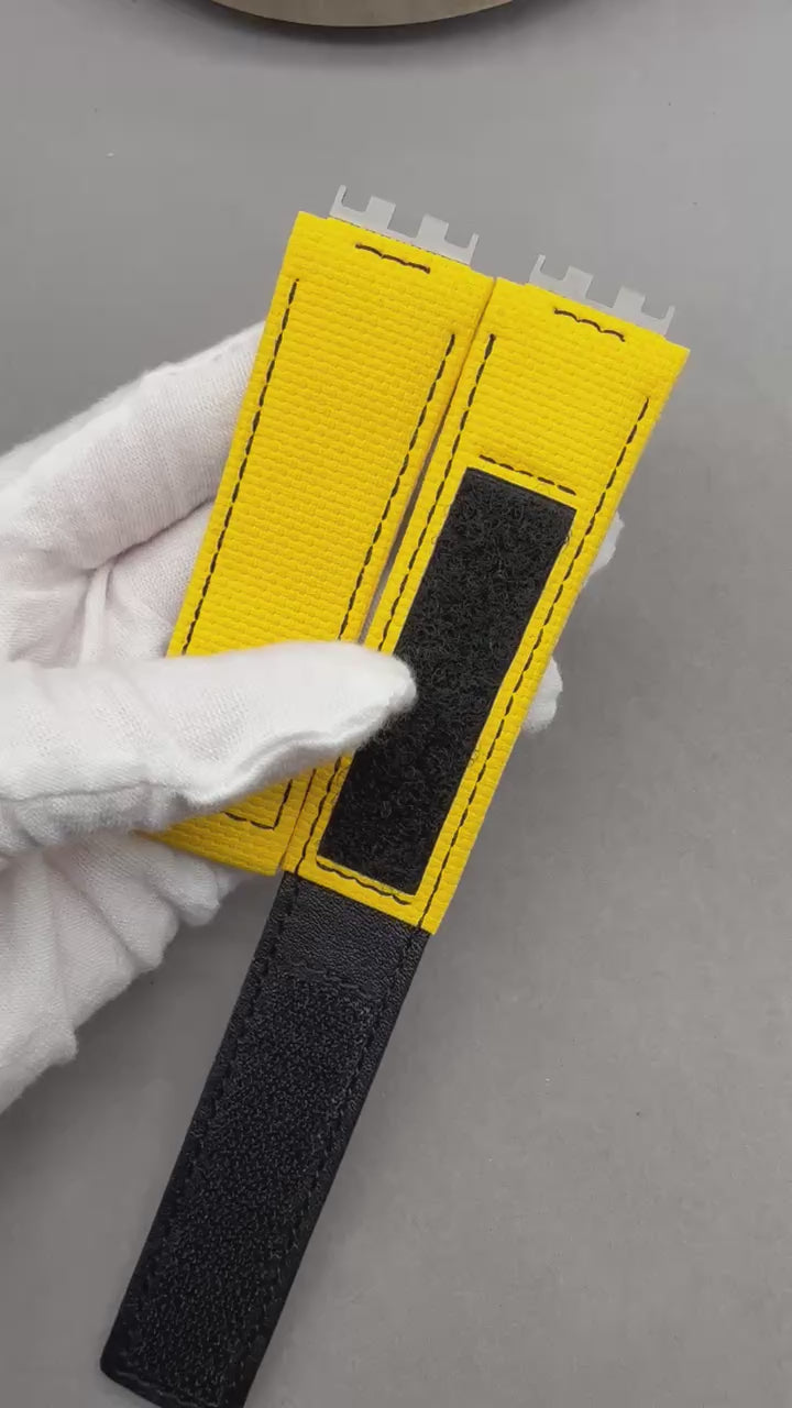 Custom Handmade Yellow Velcro Watch Strap for Hublot Big Bang 441