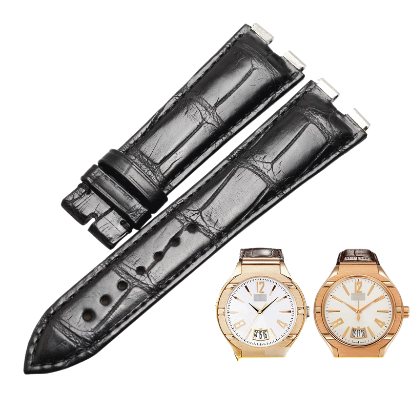 Genuine ALLIGATOR leather replacement watch strap, dedicated for Piaget Polo G0A31159, for men