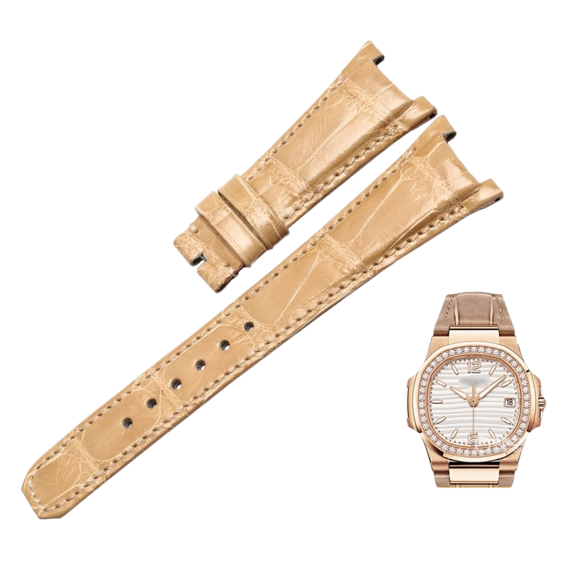 American alligator watch strap, replacement for PP Patek Philippe 7010R Nautilus, custom for women