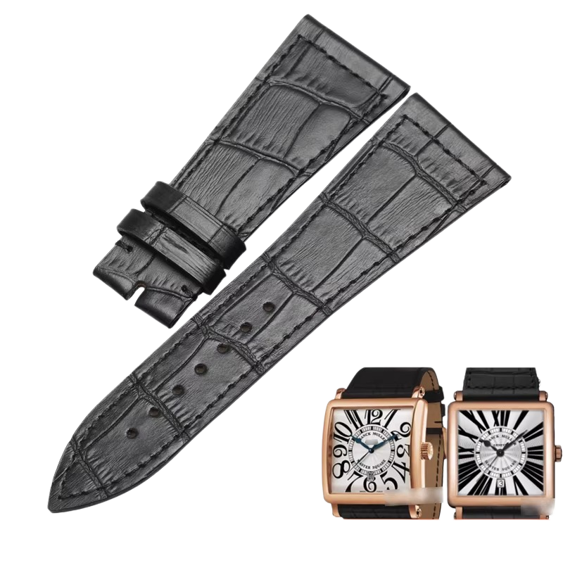 Replacement genuine cowhide leather watch strap for women, dedicated for Franck Muller FM6000H, 26mm width