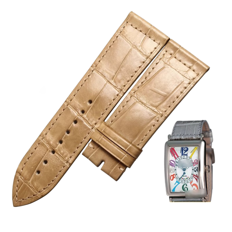 Genuine ALLIGATOR watch strap, replacement for Franck Muller 1002QZ / 1100DSR