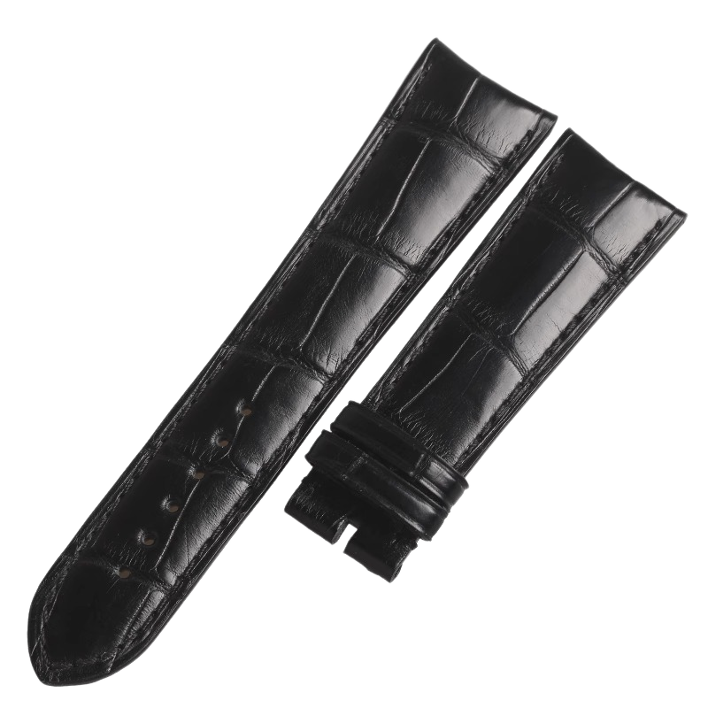 Genuine alligator watch strap, replacement for GP Girard-Perregaux Special 49805, curved end, for men