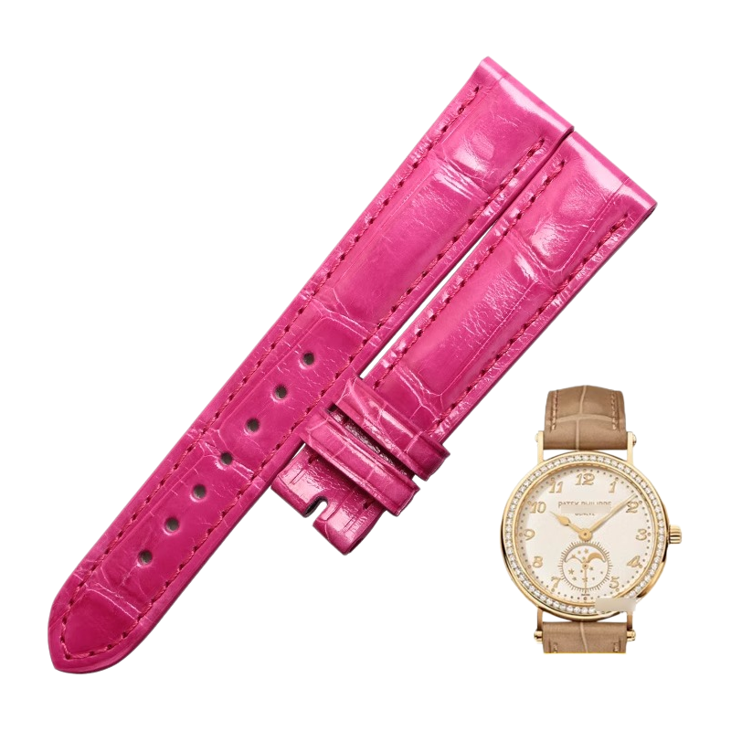 American alligator watch strap, replacement for Patek Philippe Calatrava 7121 7200 ladies' watch