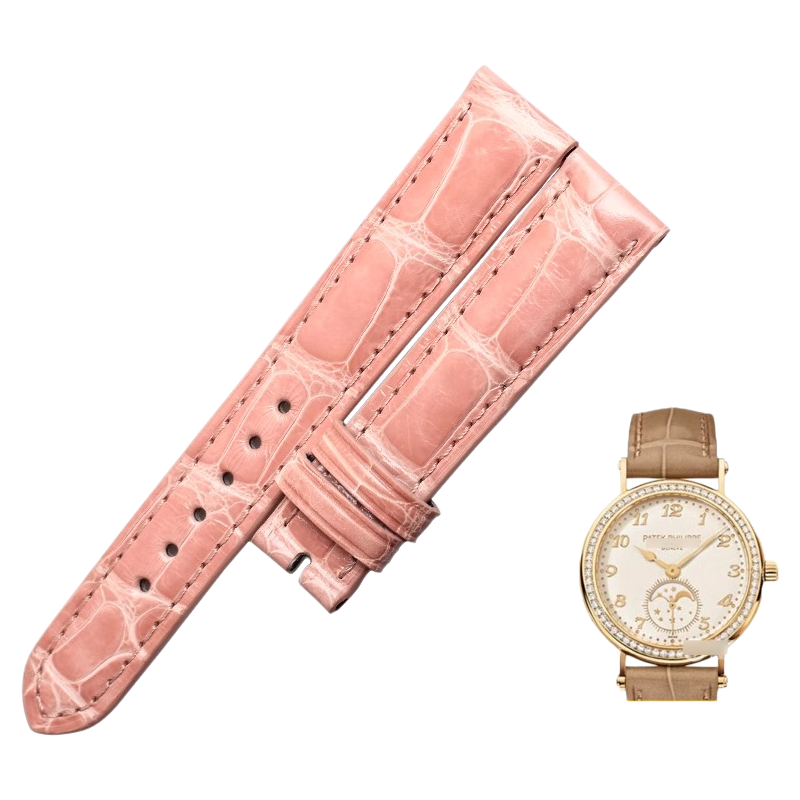 American alligator watch strap, replacement for Patek Philippe Calatrava 7121 7200 ladies' watch