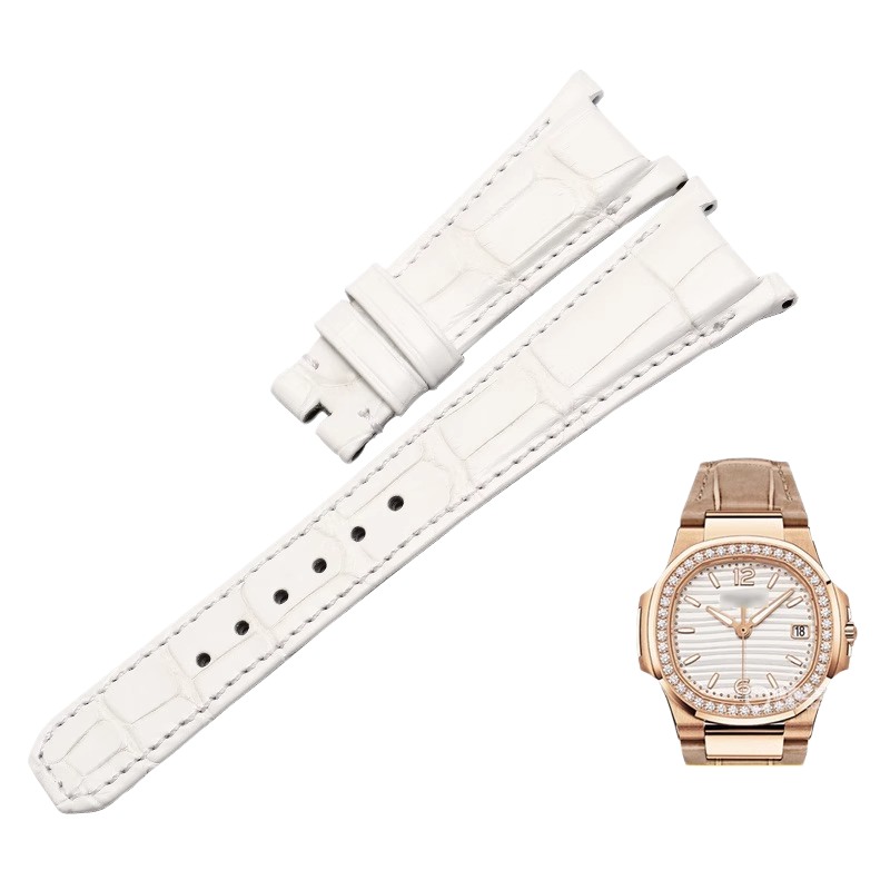 American alligator watch strap, replacement for PP Patek Philippe 7010R Nautilus, custom for women