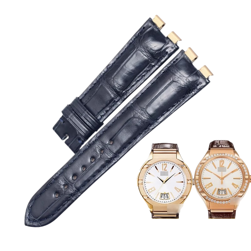 Genuine ALLIGATOR leather replacement watch strap, dedicated for Piaget Polo G0A31159, for men
