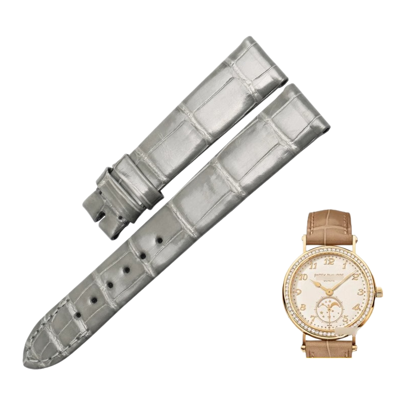 American alligator watch strap, replacement for Patek Philippe Calatrava 7121 7200 ladies' watch
