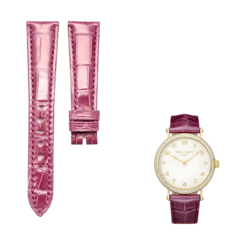 American alligator watch strap, replacement for Patek Philippe Calatrava 7121 7200 ladies' watch