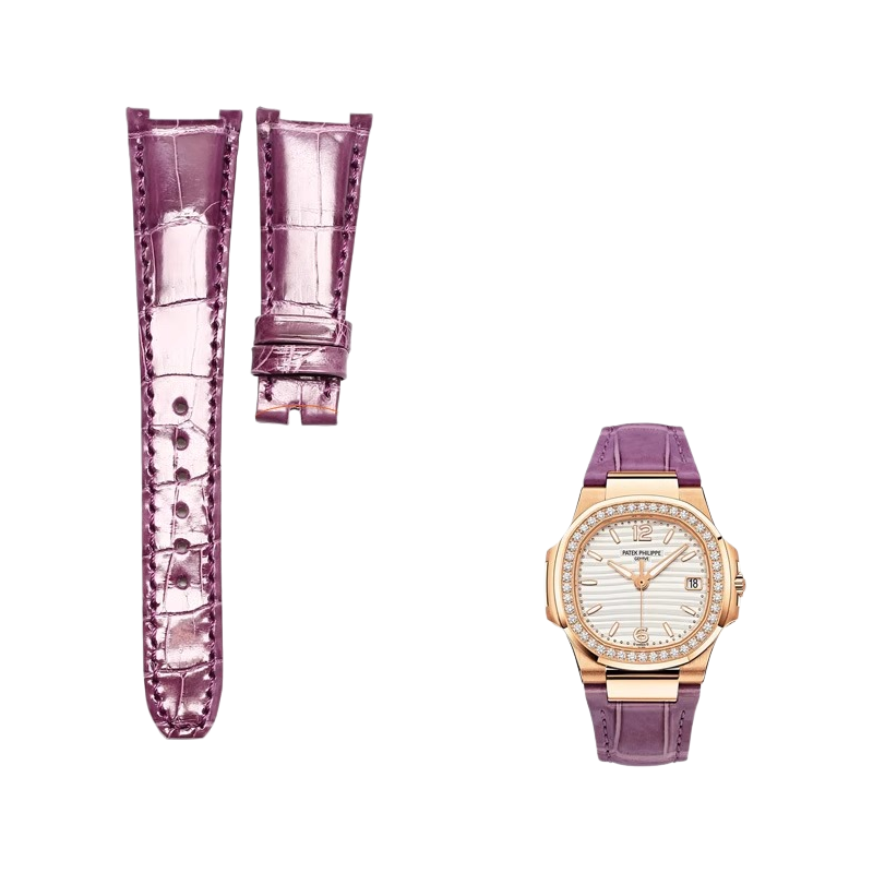 American alligator watch strap, replacement for PP Patek Philippe 7010R Nautilus, custom for women